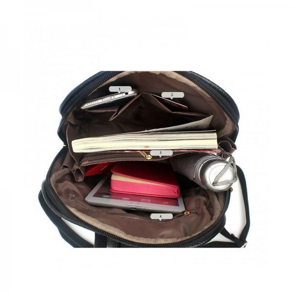 WOMEN BAGS BACKPACK PURSE PU LEATHER ZIPPER BAGS CASUAL BACKPACKS SHOULDER BAGS - BLACK - Image 5